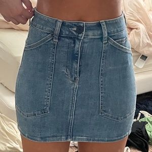 American Eagle High-Rise Mini jean skirt
